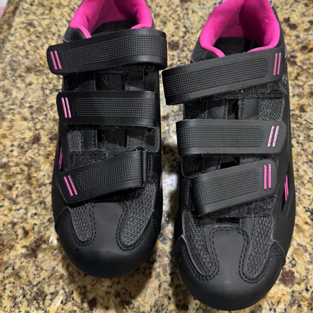 Tory Burch Black Sneaker with Hot Pink Trim and Silver Heel Logo